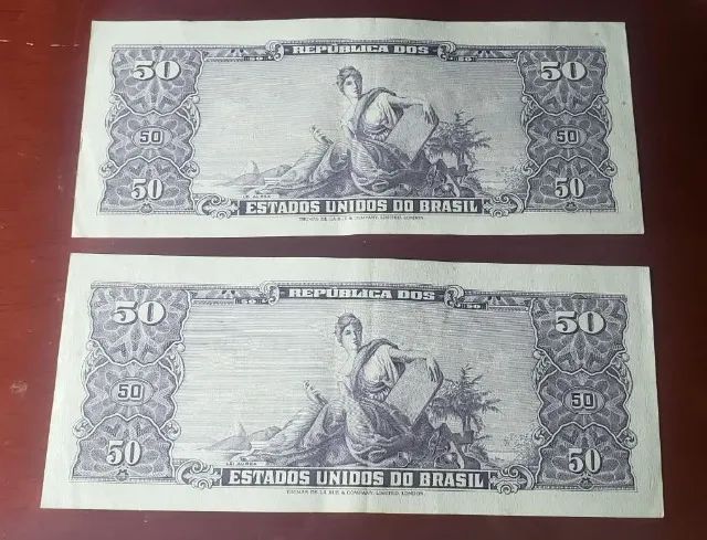 Cédulas Antigas 50 Cruzeiros - Princesa Isabel / Lei Áurea  - Foto 2