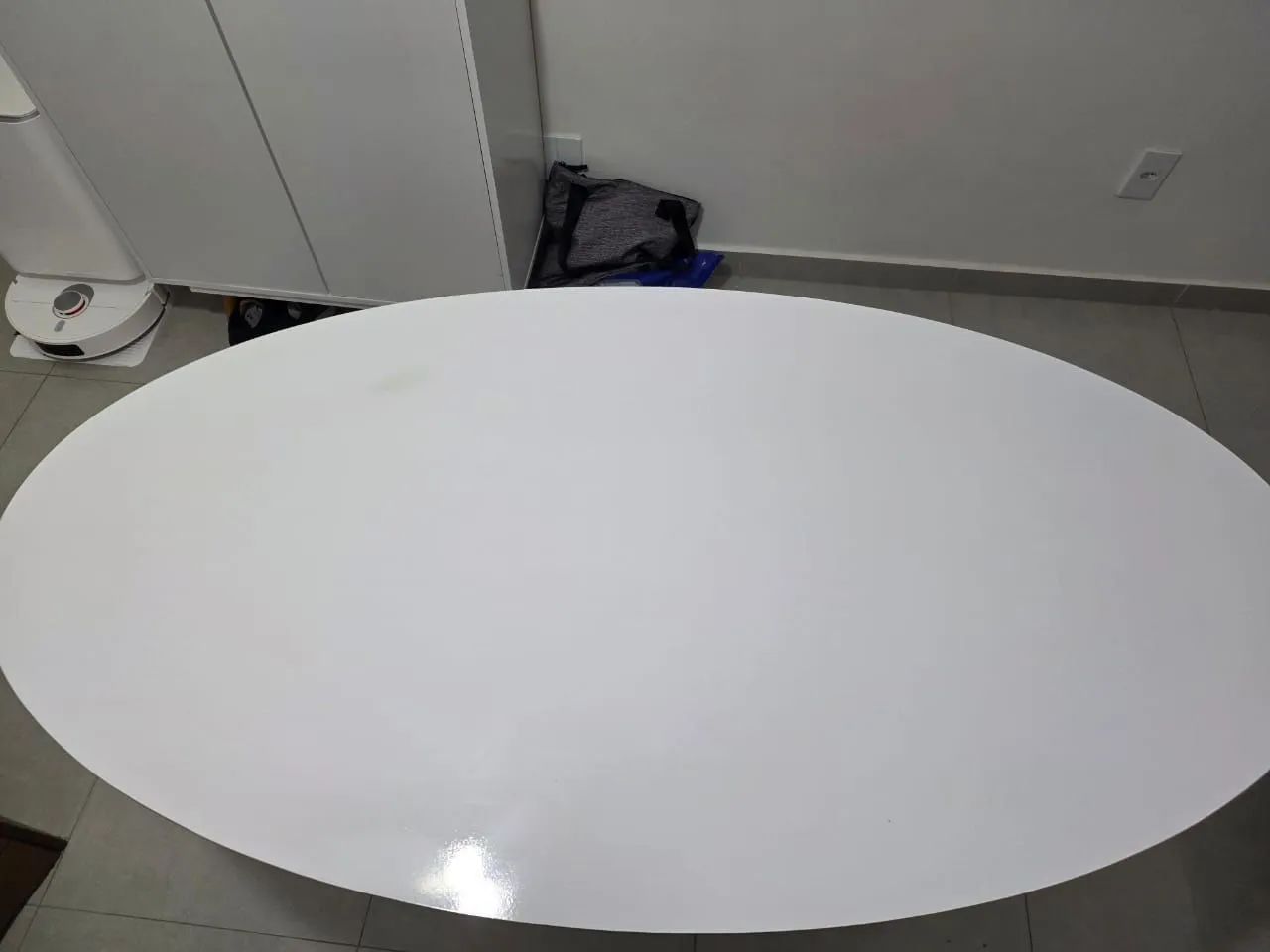 Mesa Cone Oval 150x80 Cm Base Em Cimento Queimado - Sala - Foto 3