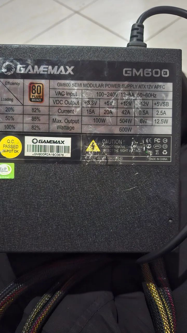 Fonte de PC. GAMEMAX GM600 - Foto 2