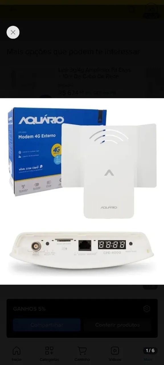 Modem 4G Externo Web Aquario
