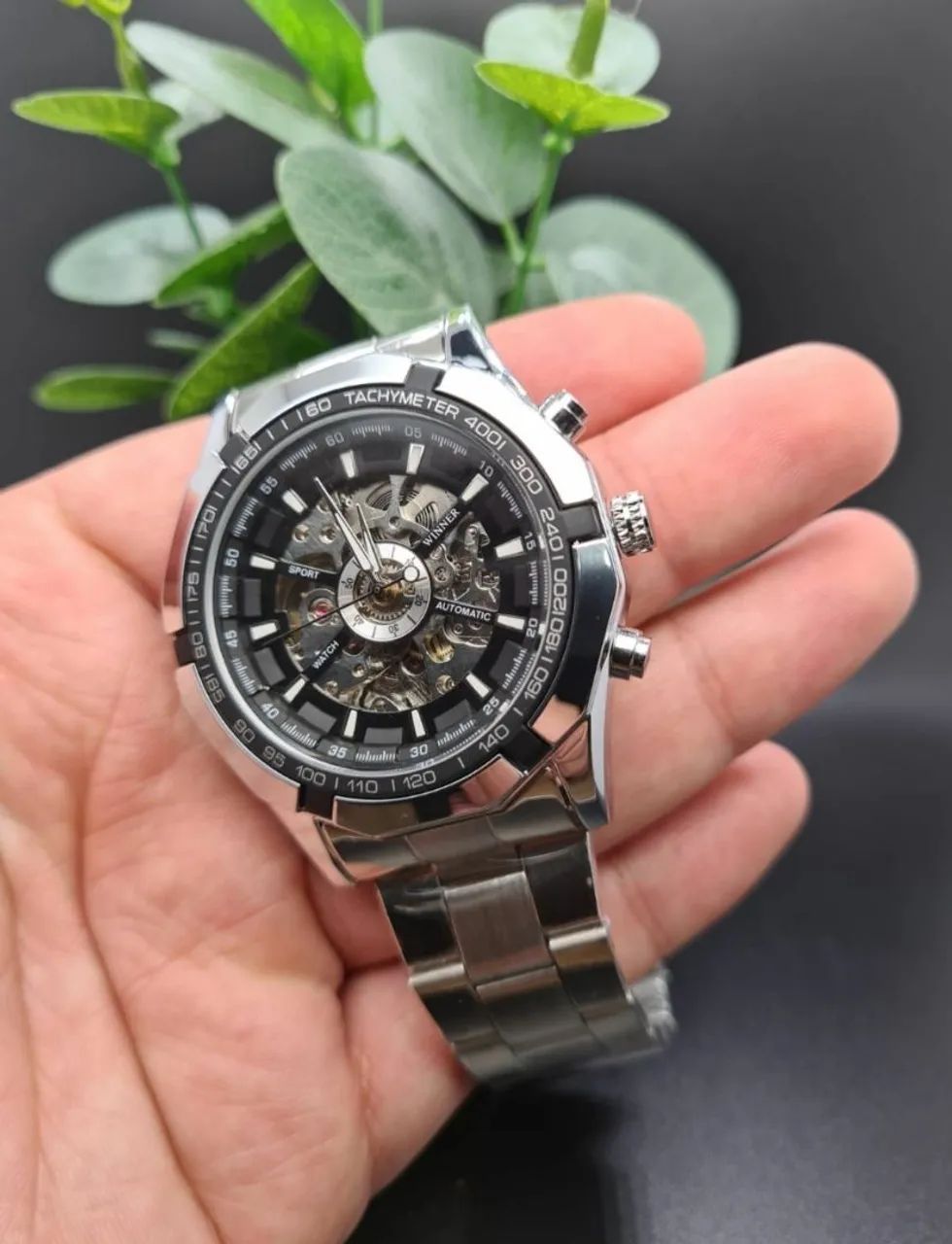 Relógio Masculino Winner Automático | Skeleton e Aço Inoxidável<br> - Foto 2