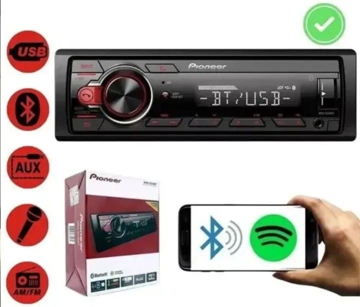 Rádio bluetooth Pioneer.  
