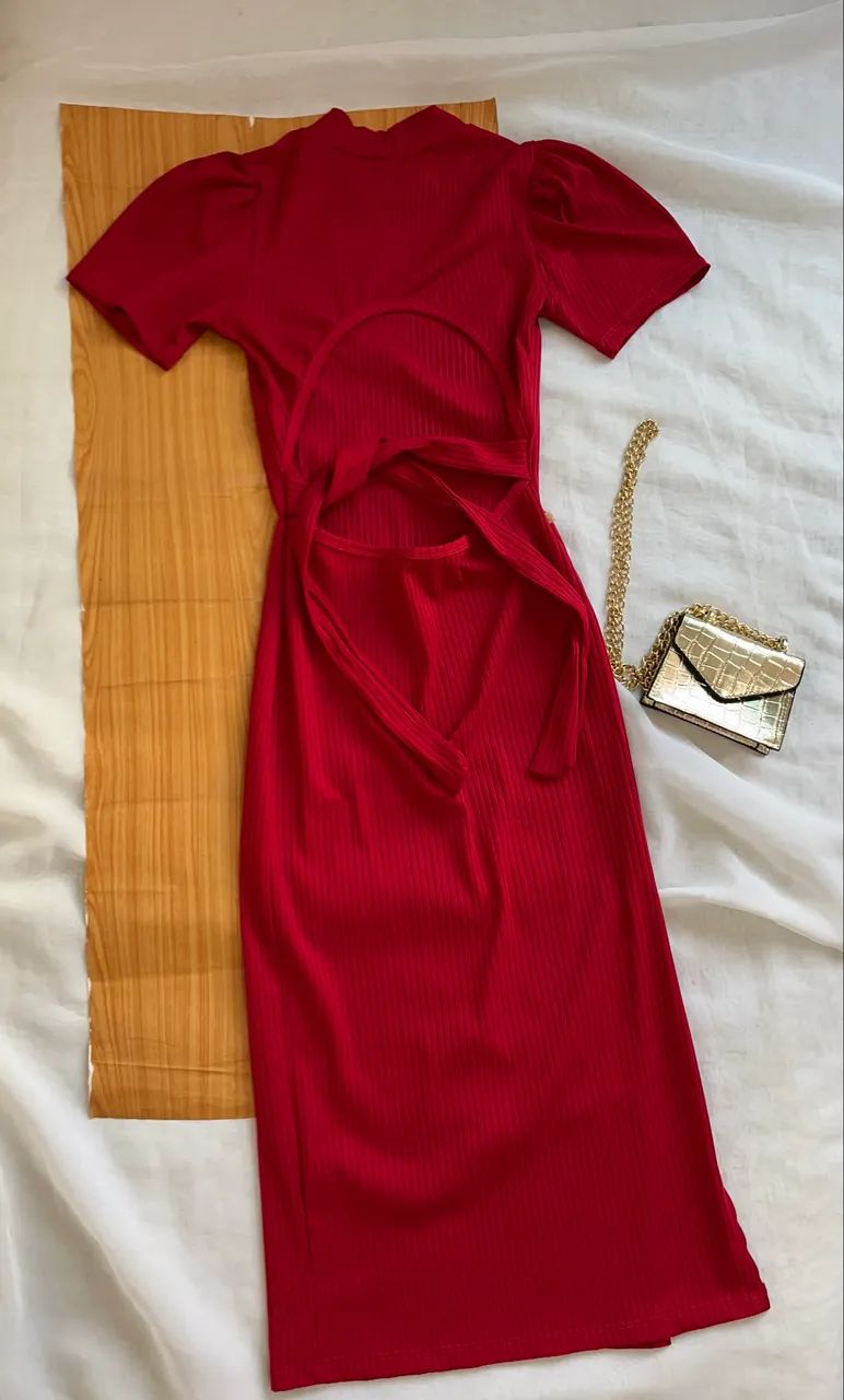vestido mídi vermelho  - Foto 3