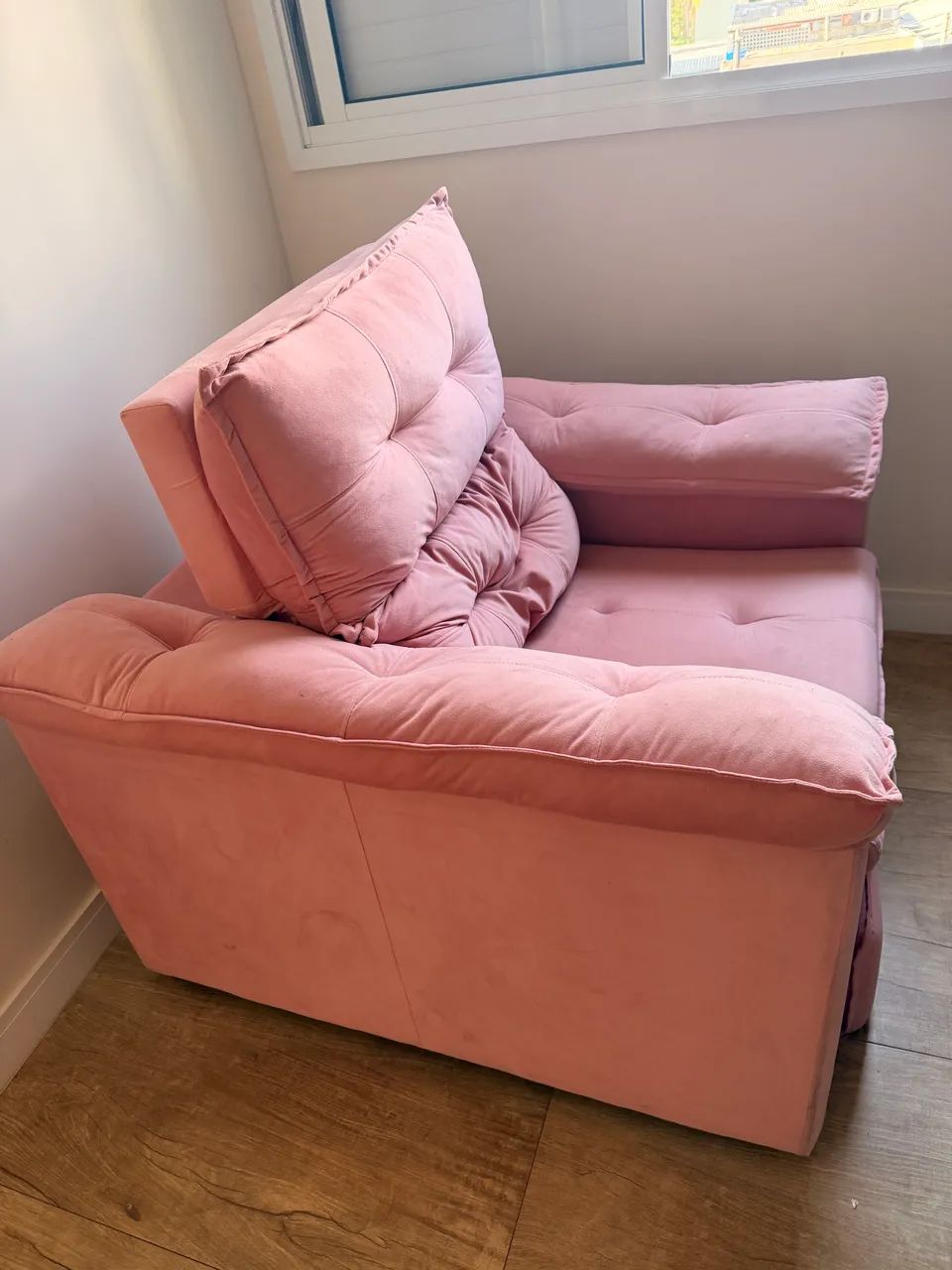 Poltrona Da Mamãe Reclinável Confortável De Veludo  - Foto 3