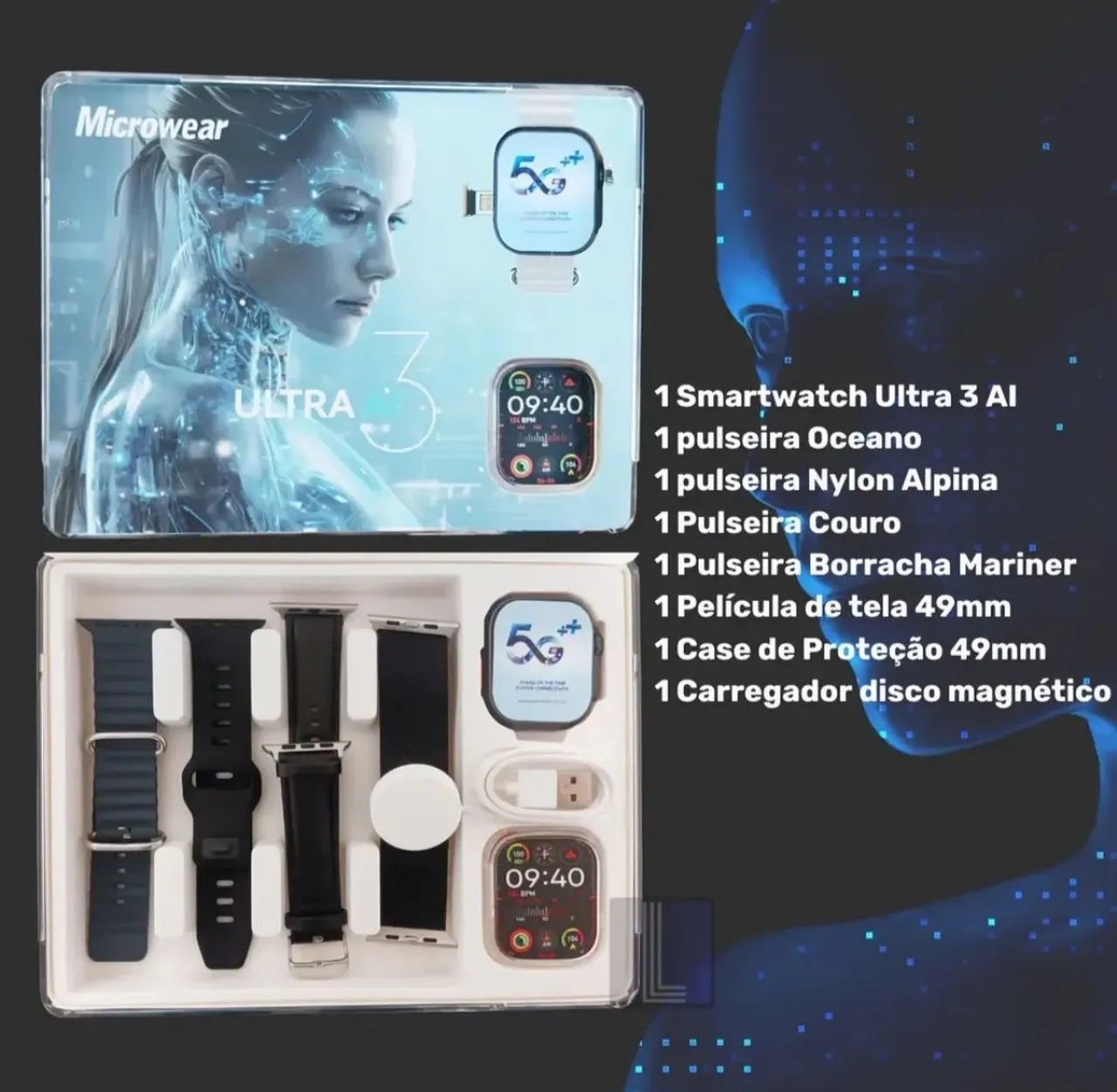 Relógio smartwatch ultra Ai3 - Foto 5