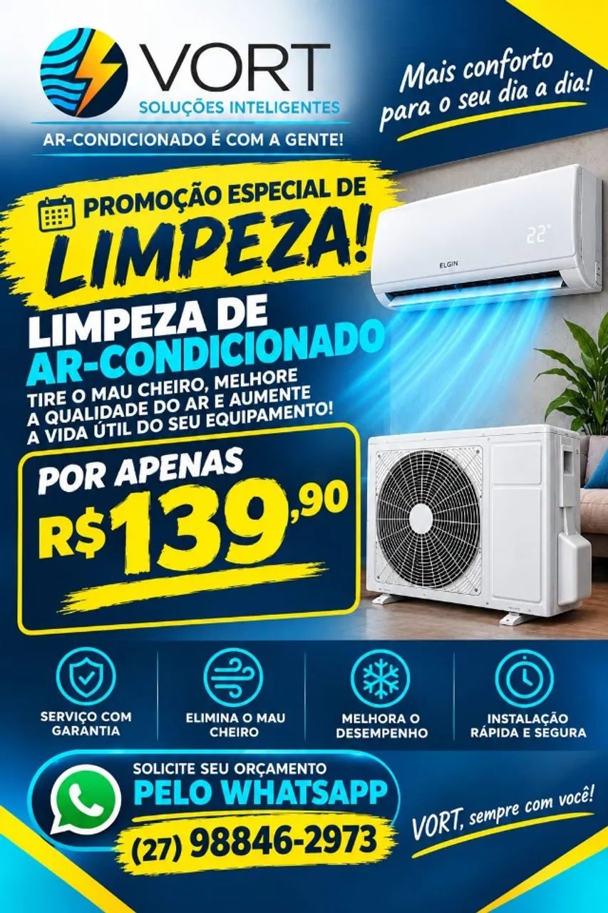 Limpeza e Higienização de Ar Condicionado 