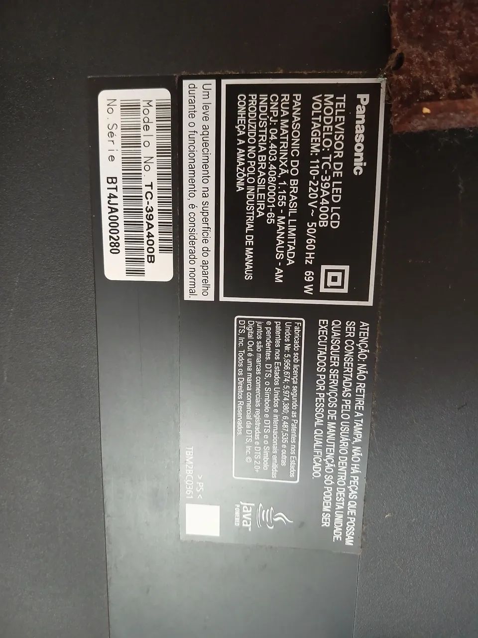 Tv Panasonic 39 com defeito  - Foto 3