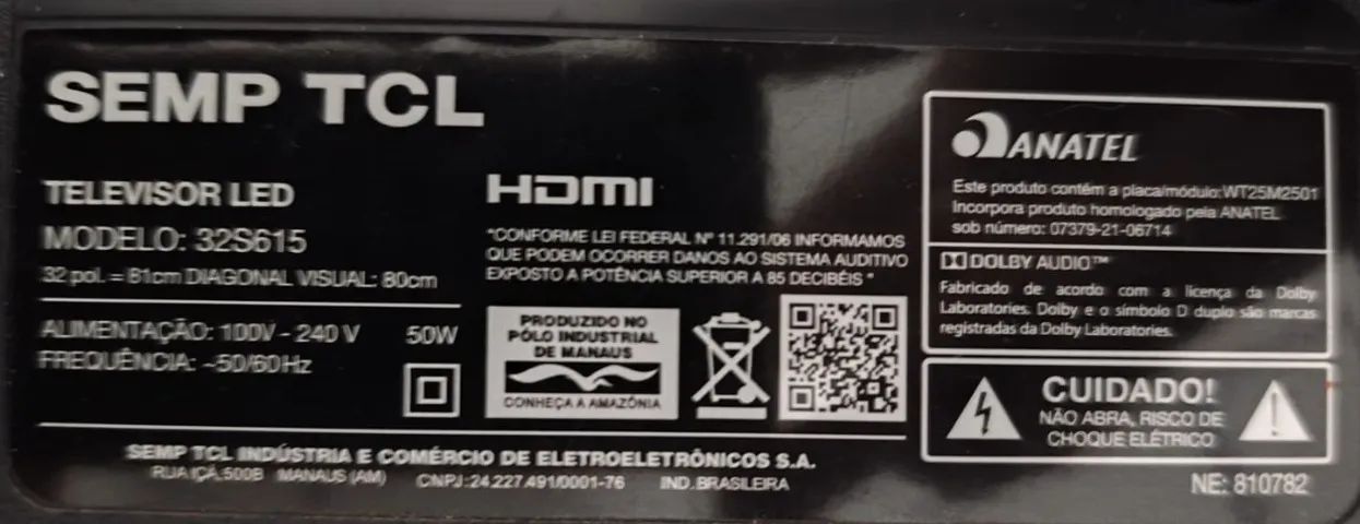 TV Smart TCL 32S615 32 Polegadas Android Impecavel. - Foto 4