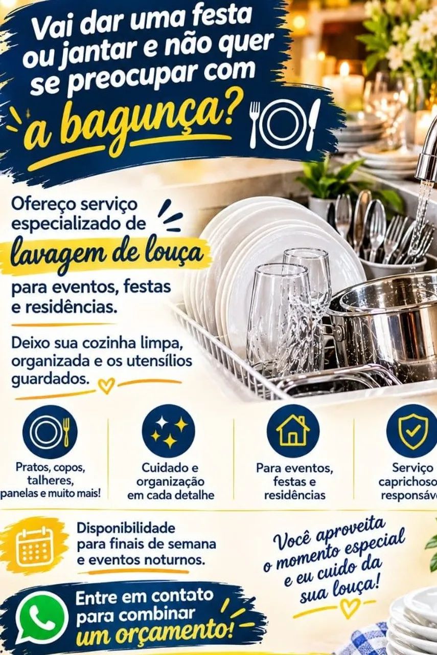 Lavação de louças.