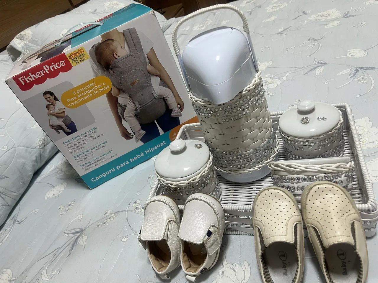 Canguru para bebê , Kit higiene para bebê, sapatinhos bebê , 