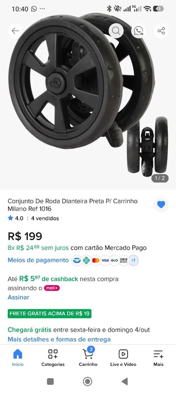 Carrinho de bebê Caramelo Galzerano  - Foto 5