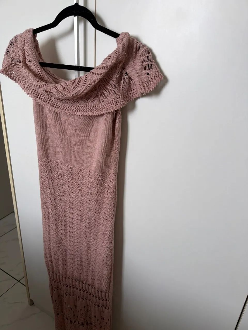 Vestido rosê longo