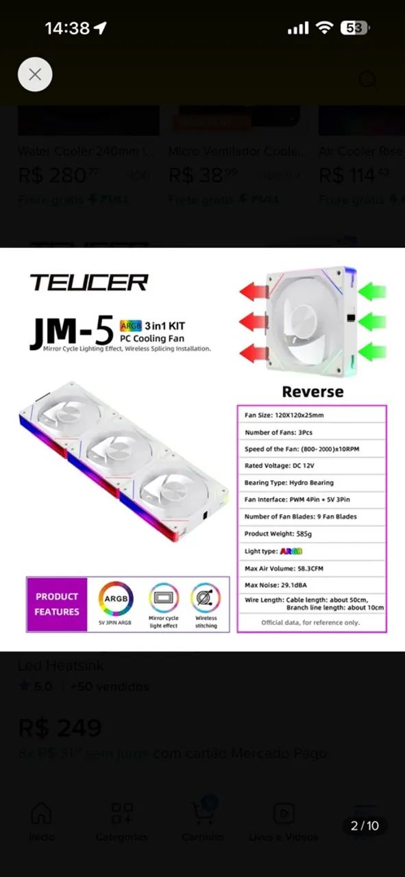 FANS UNIFAN REVERSE PC GAMER  - Foto 3