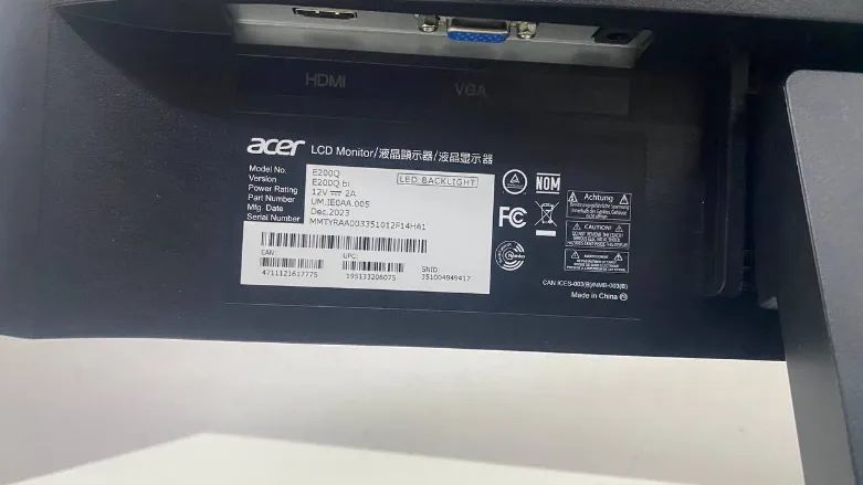 MONITOR ACER E200Q (ITEM 6)