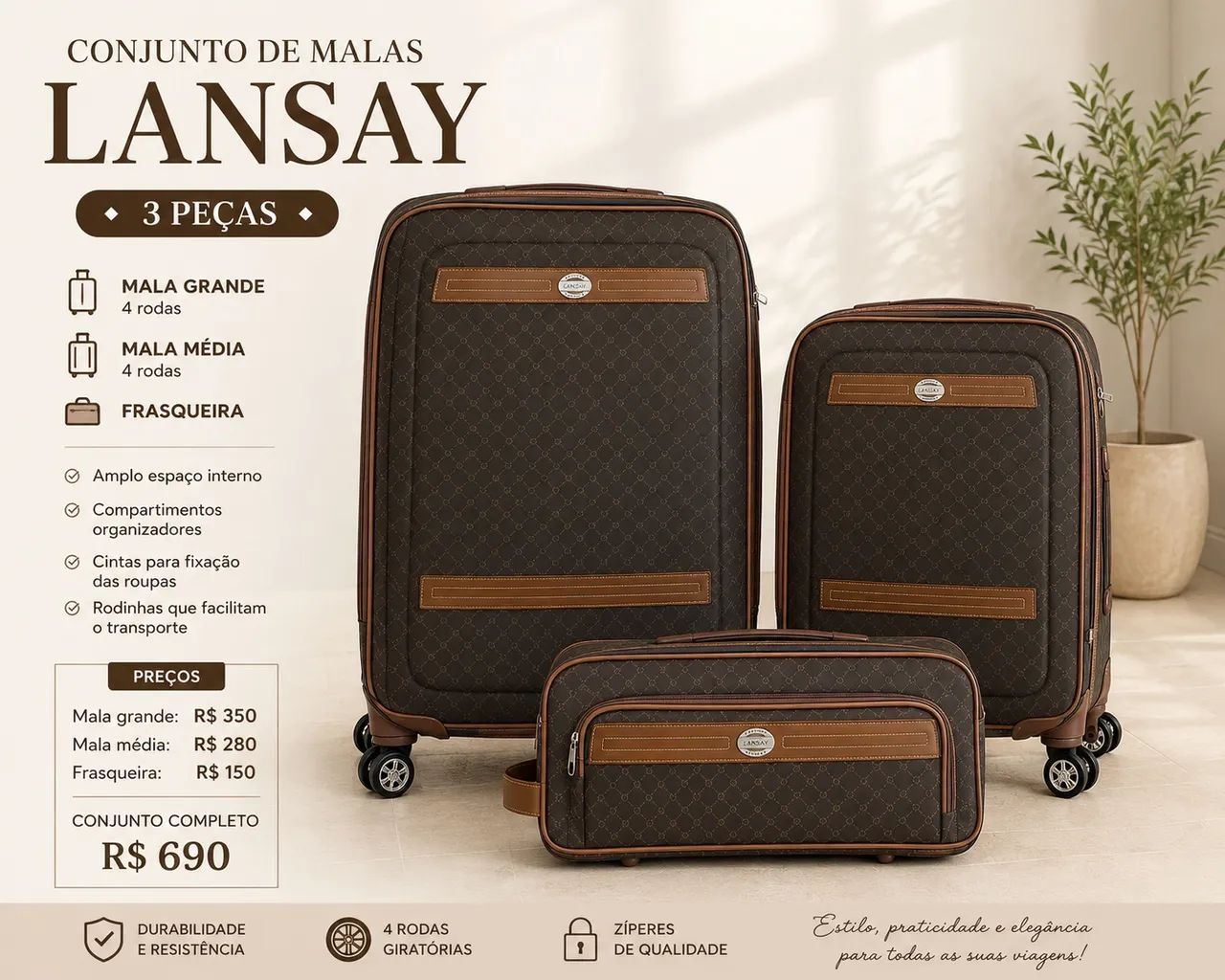 Lindo trio de malas Lansay