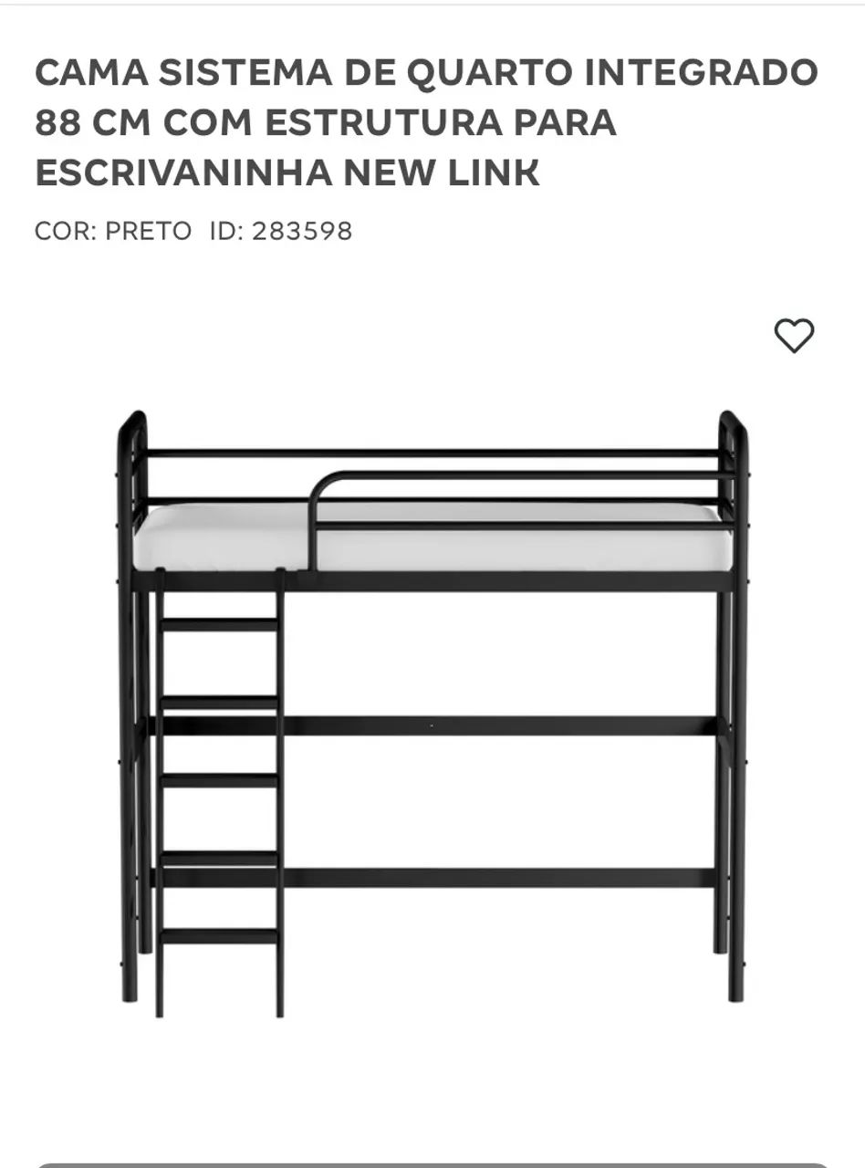 Cama Tok & Stok suspensa Preta
