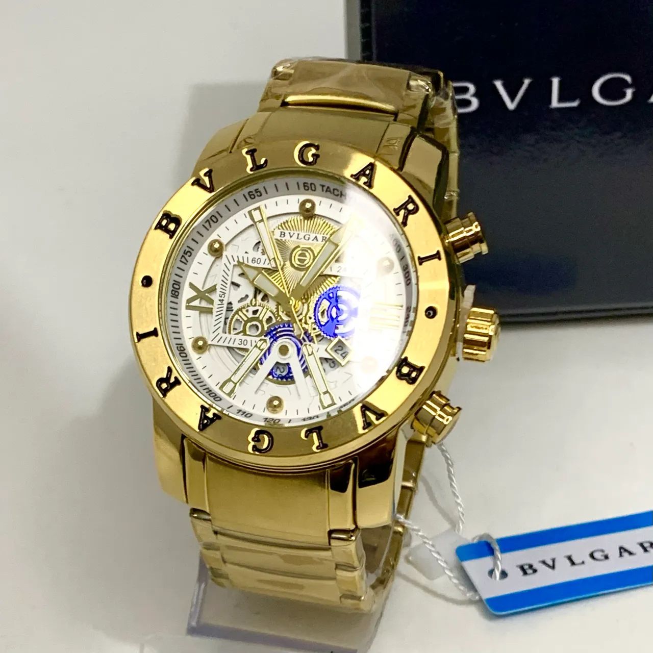 Relógio Bvlgari dourado branco novo + caixa  - Foto 3