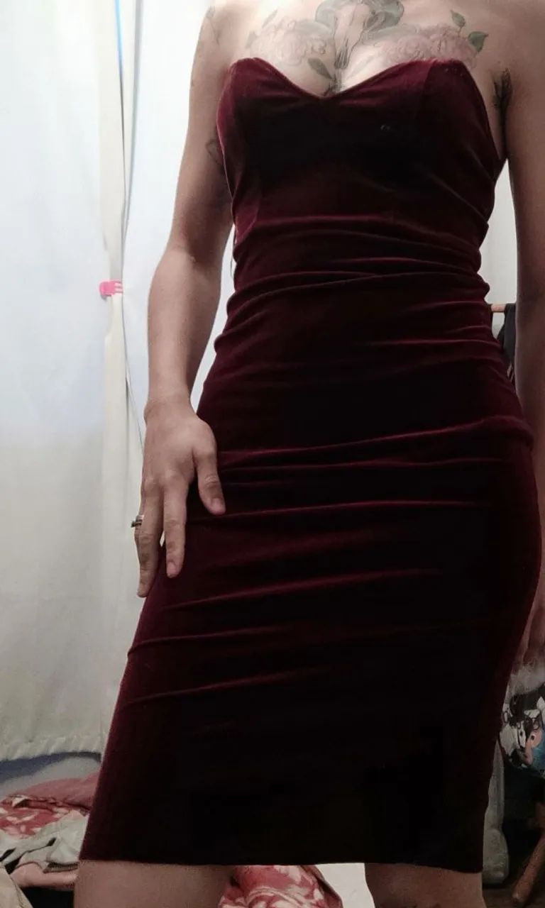 Vestido vinho camurça  - Foto 2