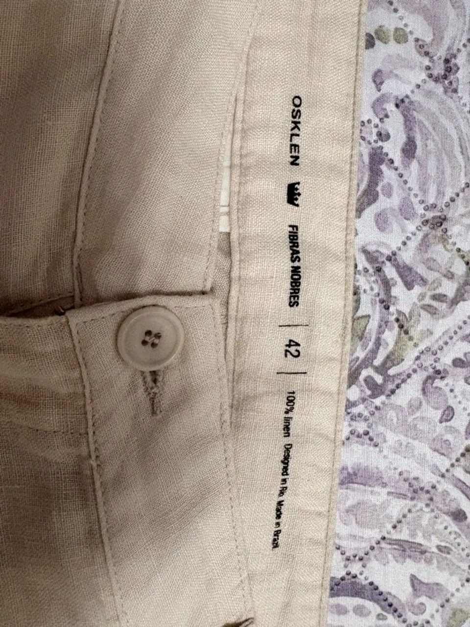 Short 100% linho bege osklen 42 novo  - Foto 3