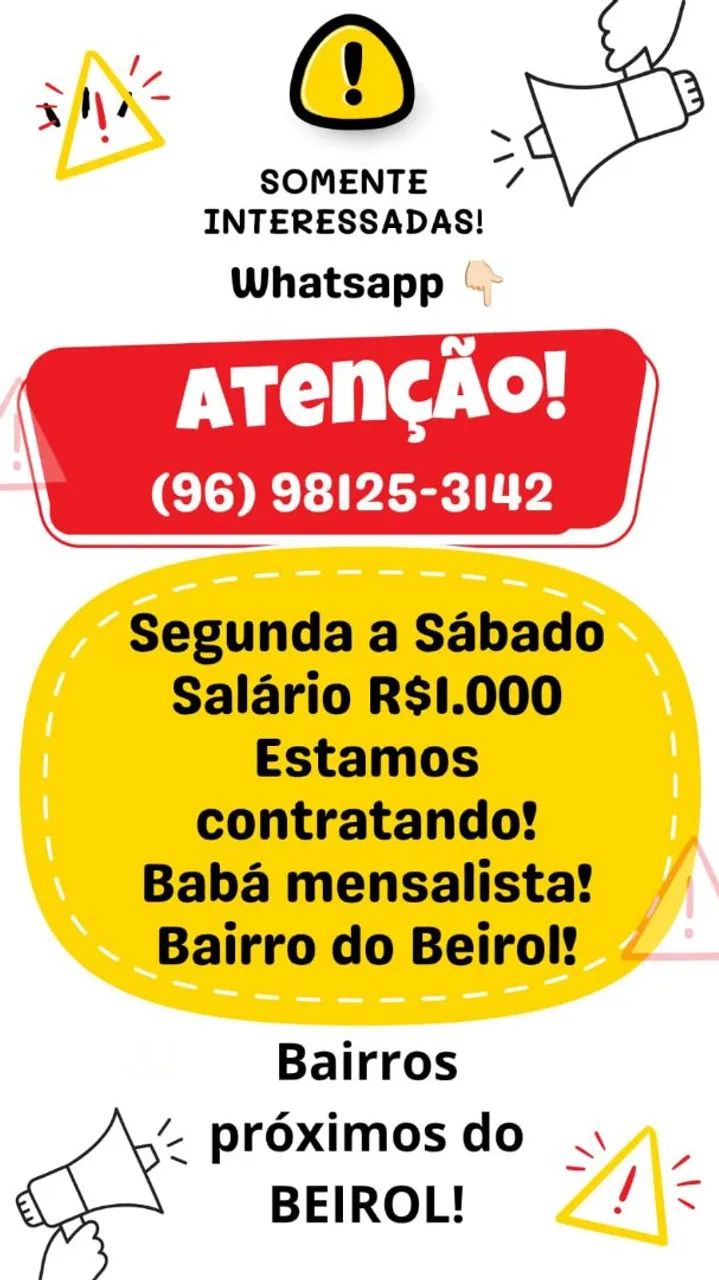 CONTRATANDO BABÁ! 