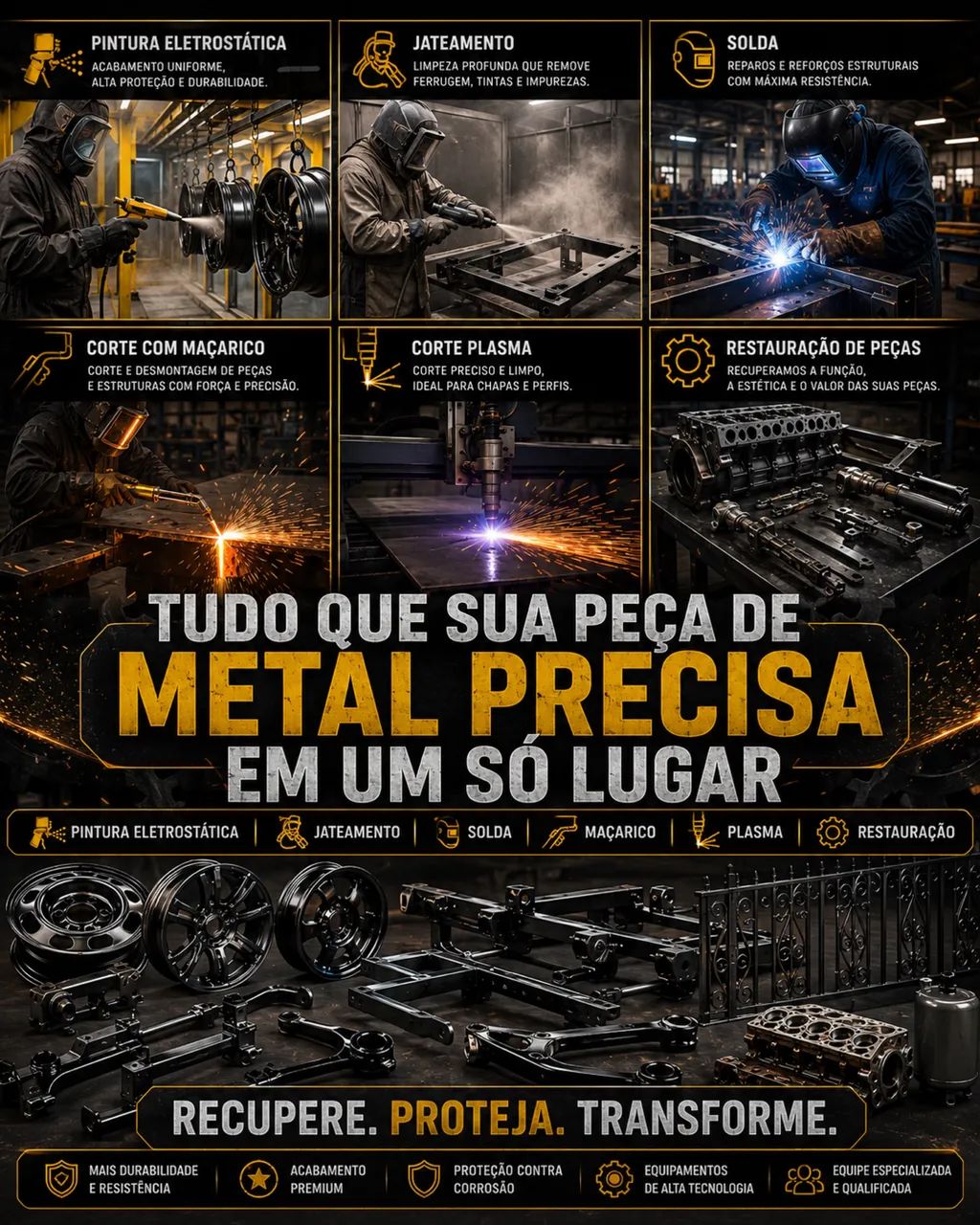 Restauração de peças metálicas em geral