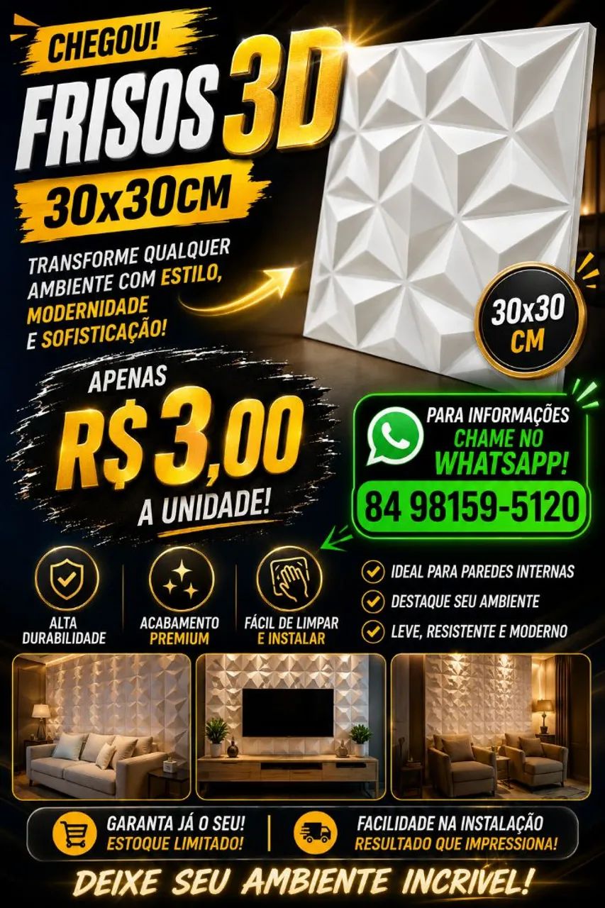 Placas de gesso 3d 