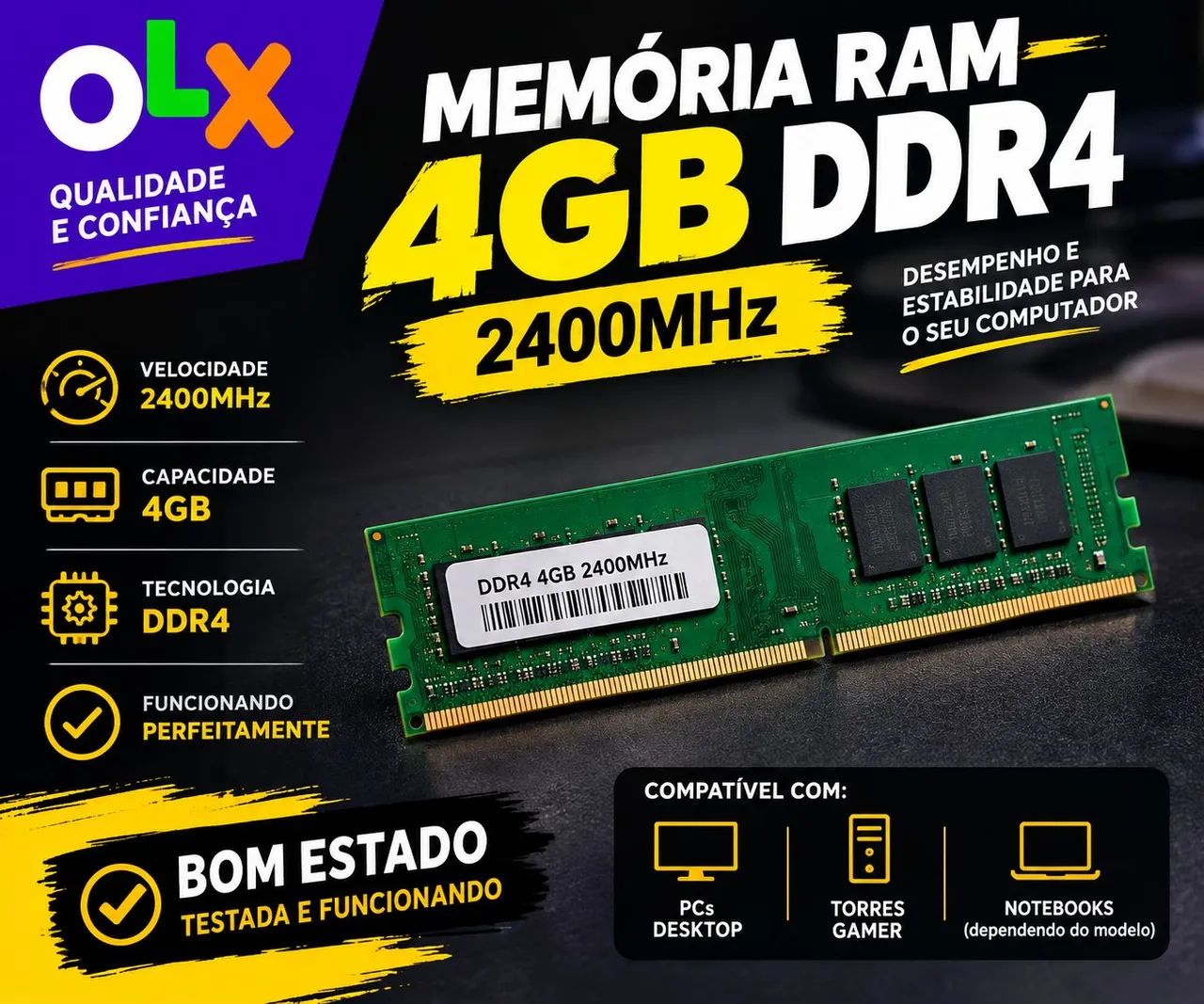 Memória 4GB DDR4