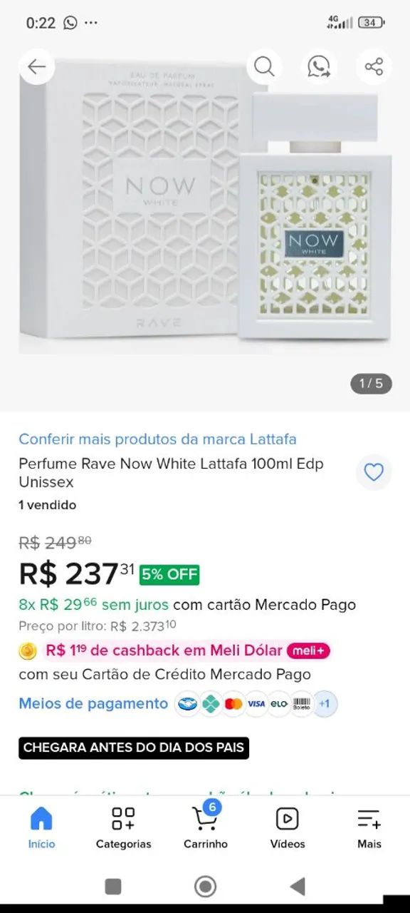 Perfume lattafa rave now white 