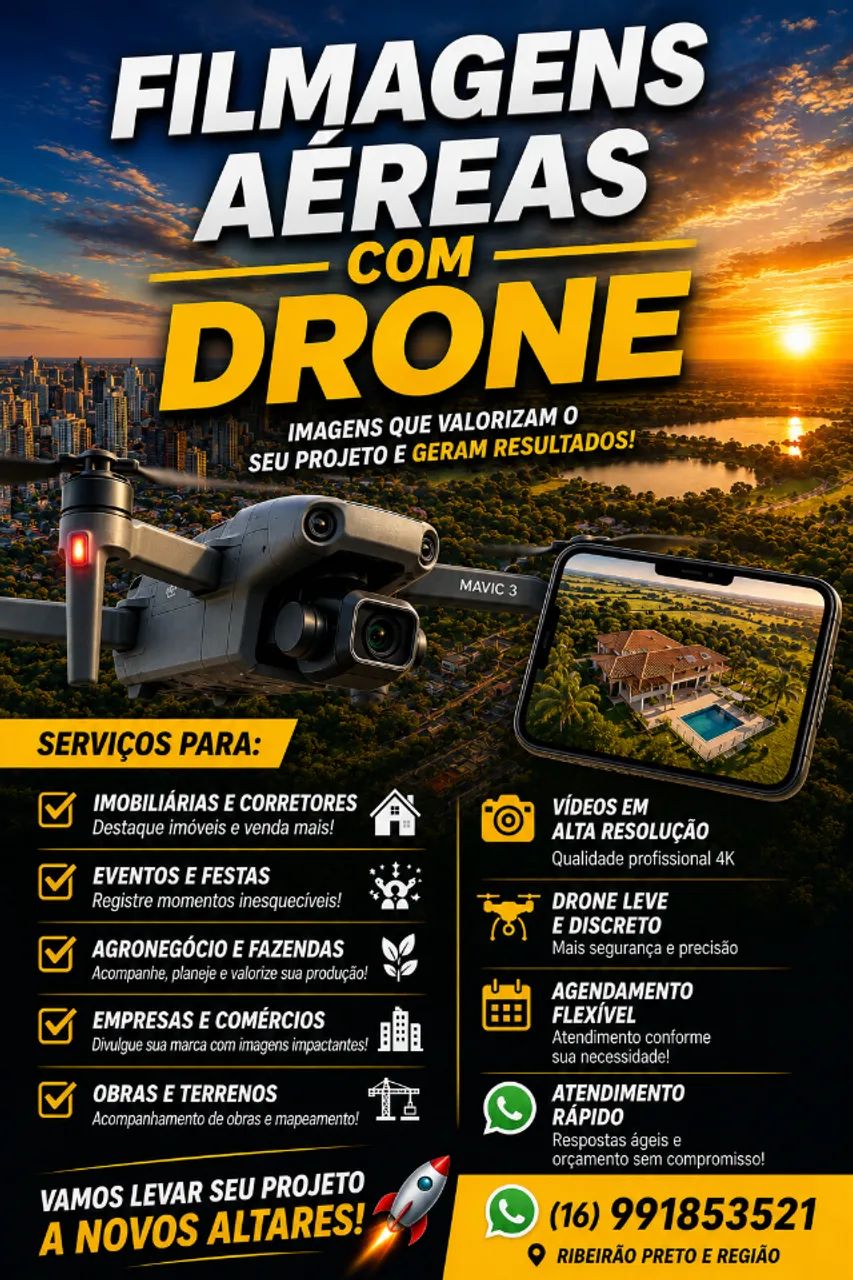 FILMAGENS AÉREAS COM DRONE
