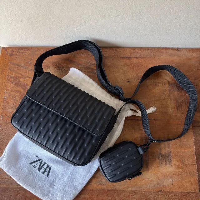 Zara Bolsa Masculina Preta