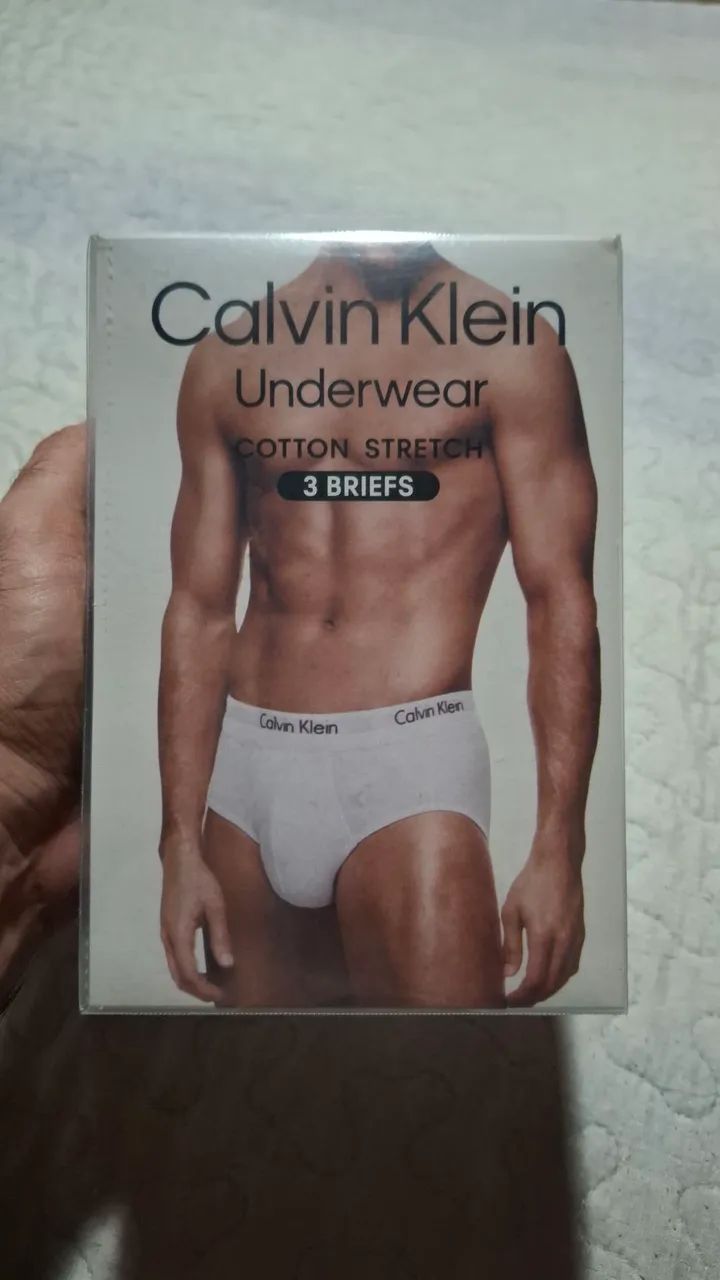 Pack Cueca Calvin Klein Algodão Stretch Branca.
