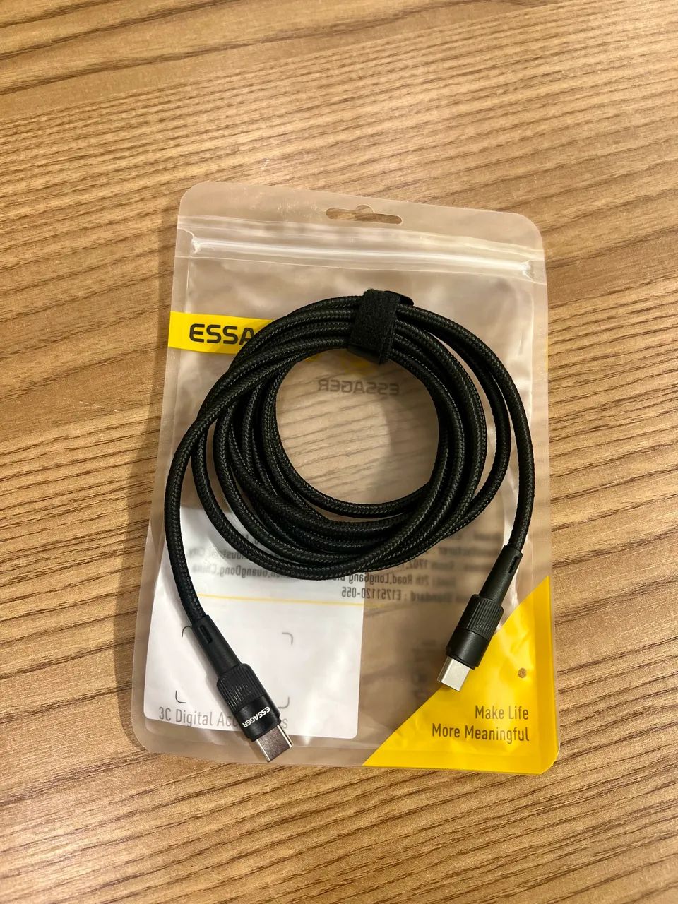 Cabo Essager USB-C 100W PD para MacBook Samsung Xiaomi