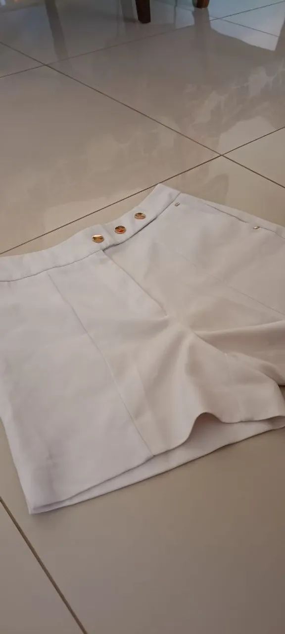 Short feminino branco  - Foto 3