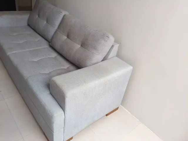 Sofá de linho cinza  - Foto 5