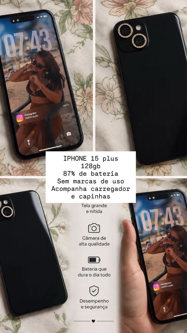 iPhone 15 plus preto
