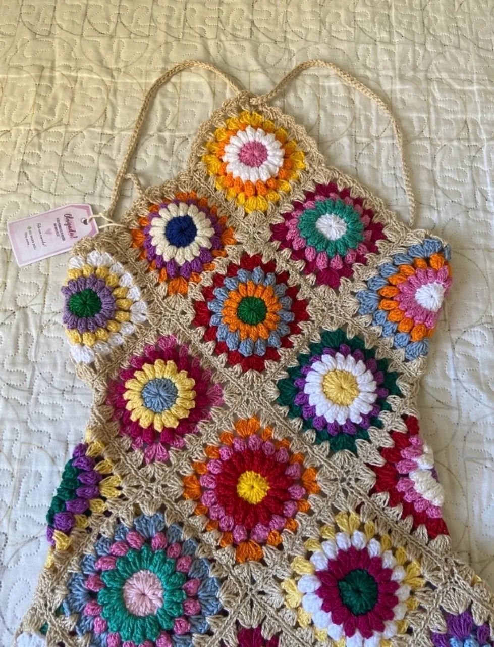 Vestido floral crochê - Foto 4