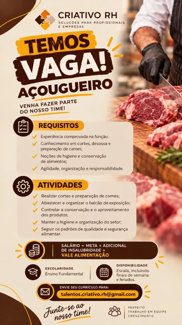 açougueiro com experiência