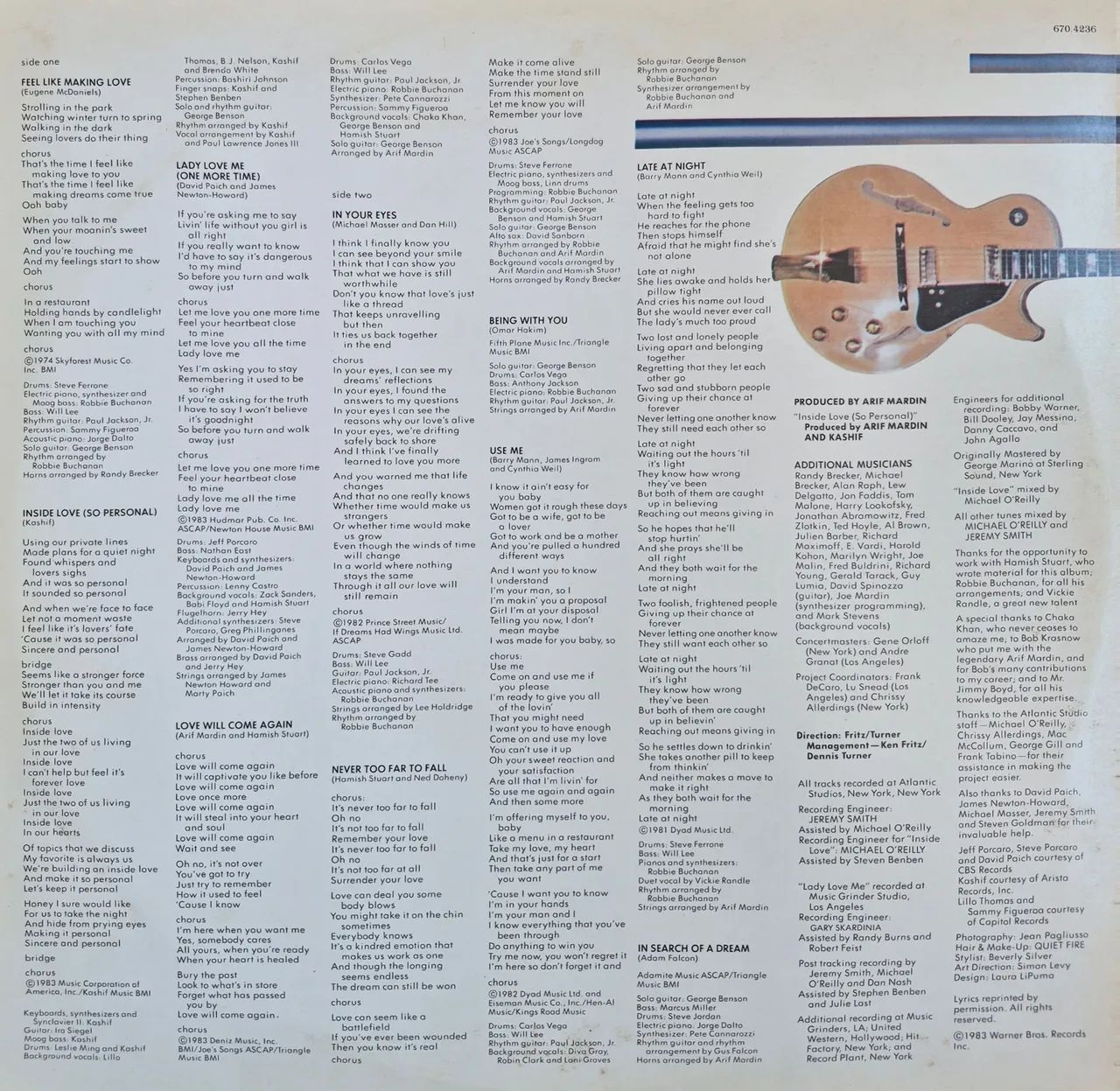 LP de Vinil George Benson - In Your Eyes - 1983 - Foto 4