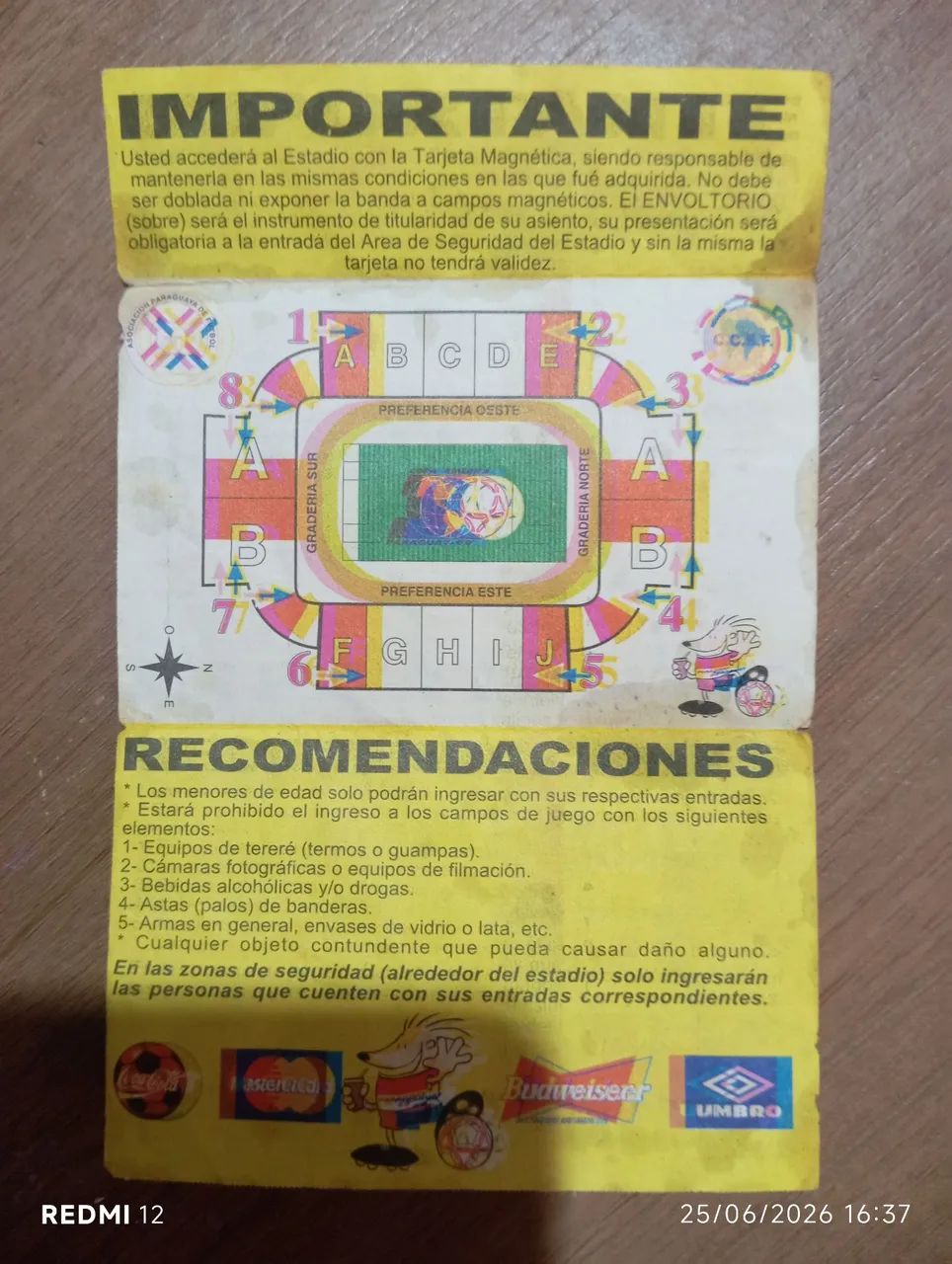um ingresso original da semifinal da Copa América de 1999. - Foto 2