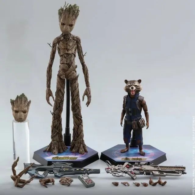 Pack Groot E Rocket  - Hot Toys Infinity War Mms476 - guardioes da galaxia marvel