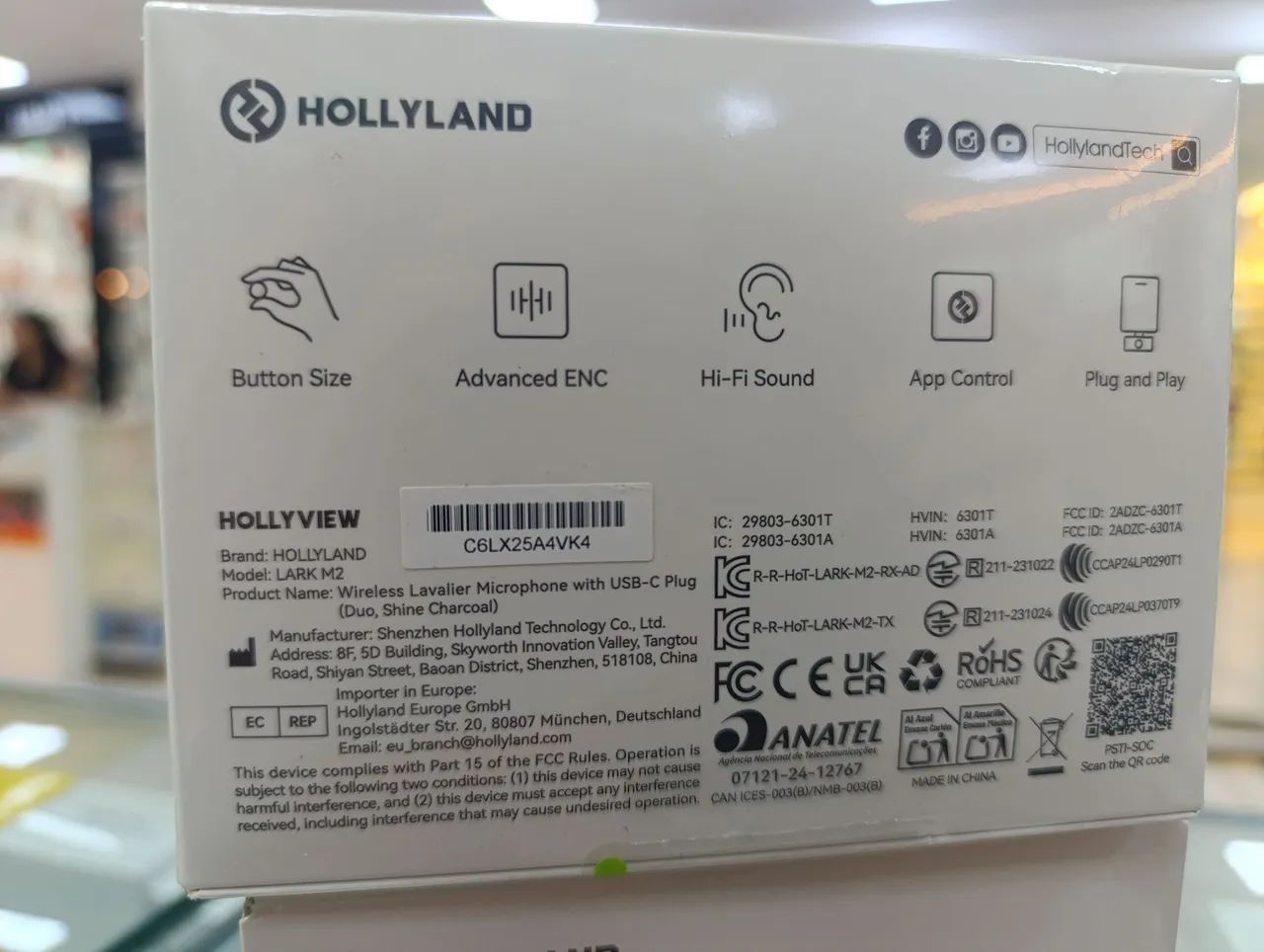 Microfone Lapela Hollyland Lark M2 tipo C  - Foto 3