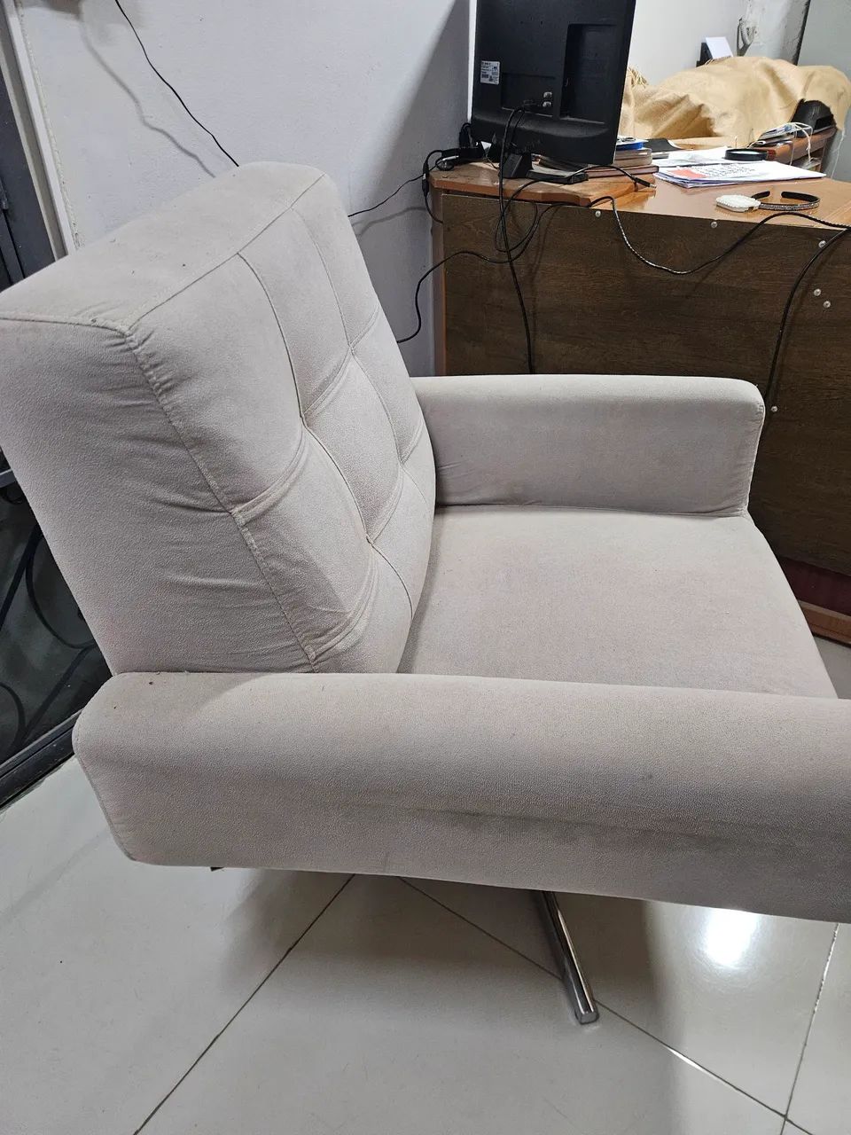 Poltronas tecido giratória '