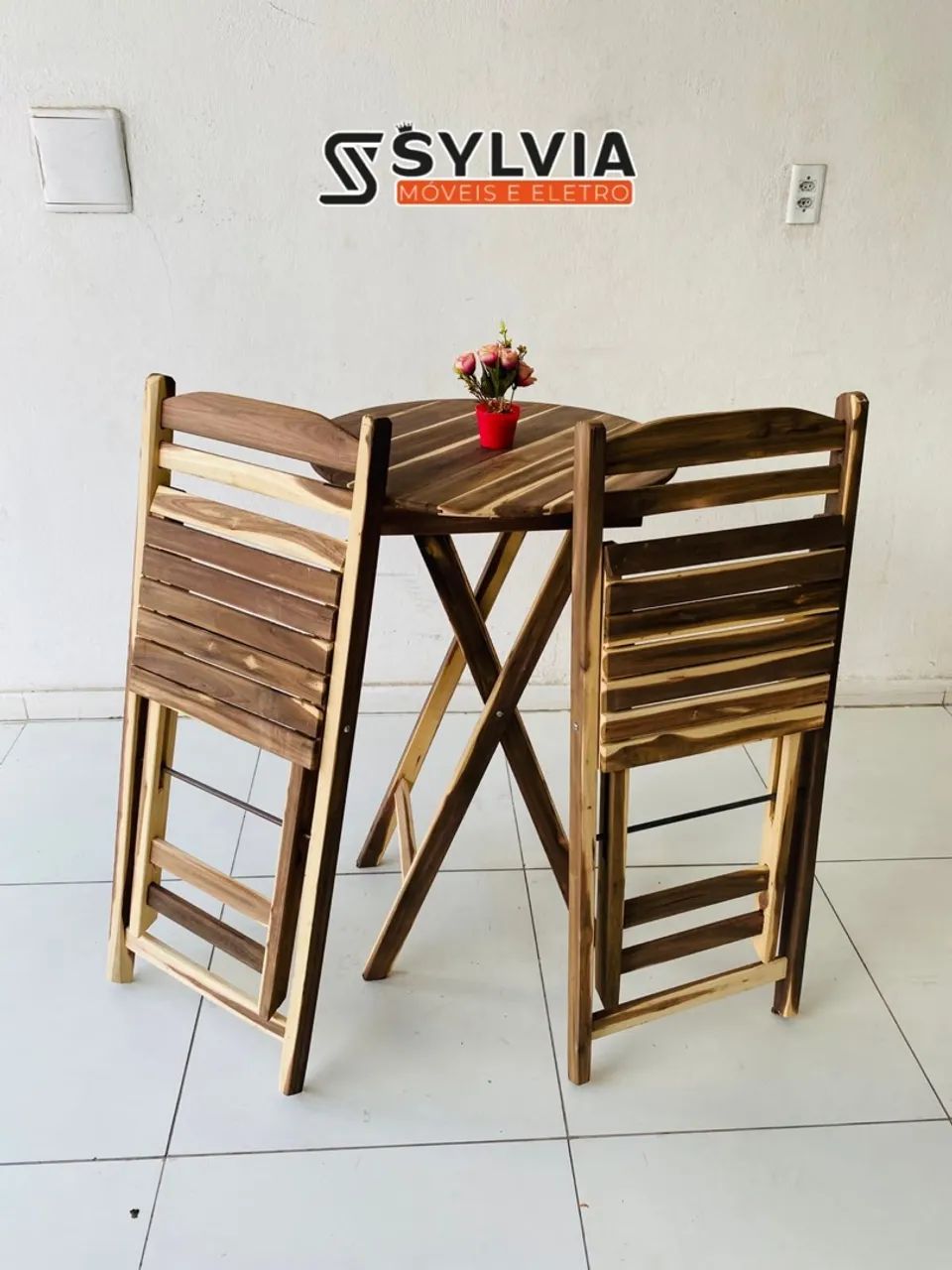 Bistrô dobrável sem verniz 