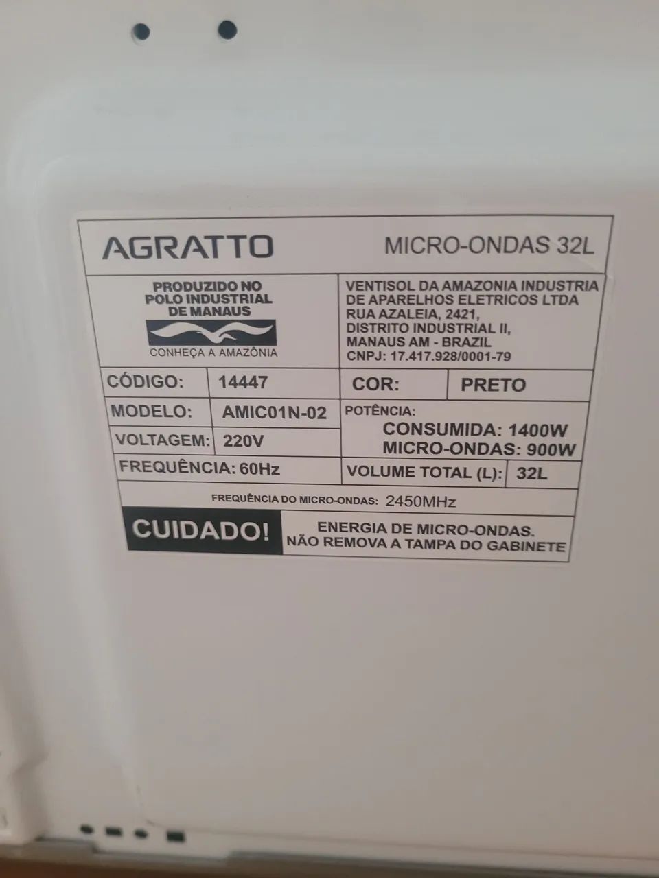 Micro-ondas Agratto 32L preto - pouquíssimo usado - Foto 4