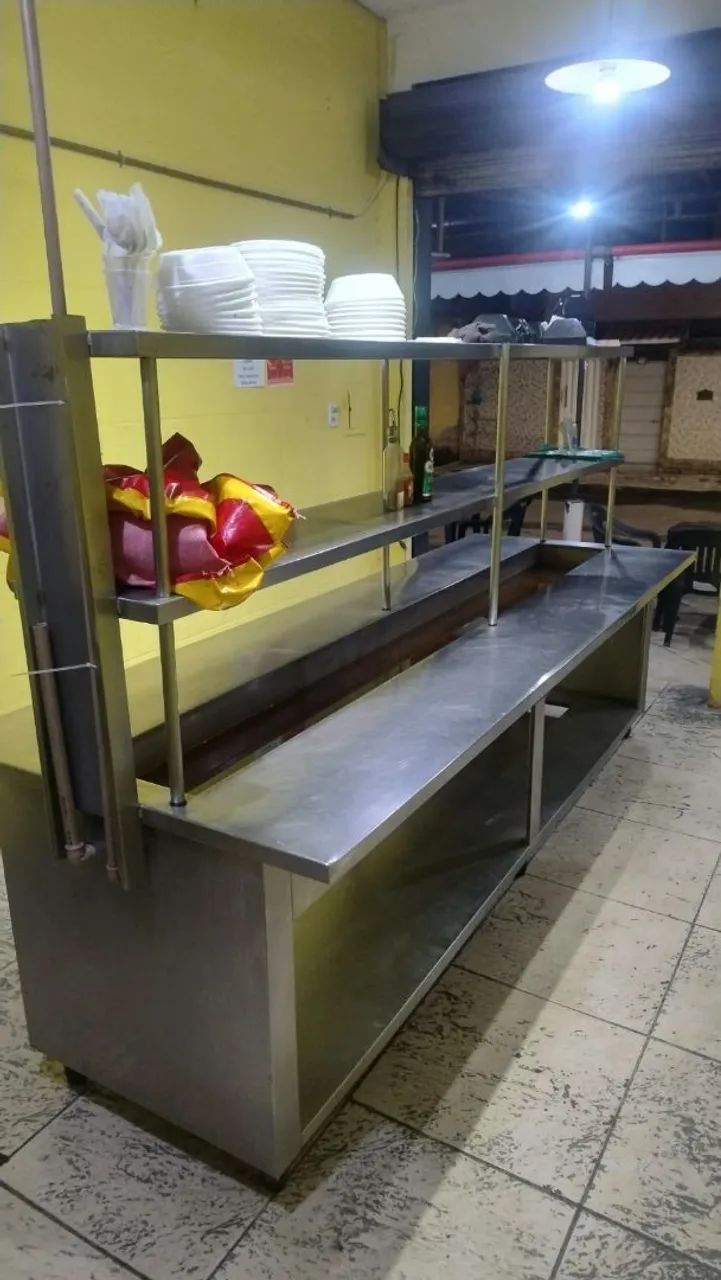 Buffet inox completo com todas as cubas  - Foto 2