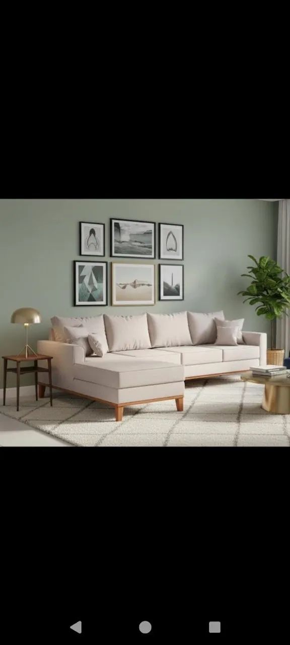 Sofá de linho com chaise 10 x199,00 - Foto 3