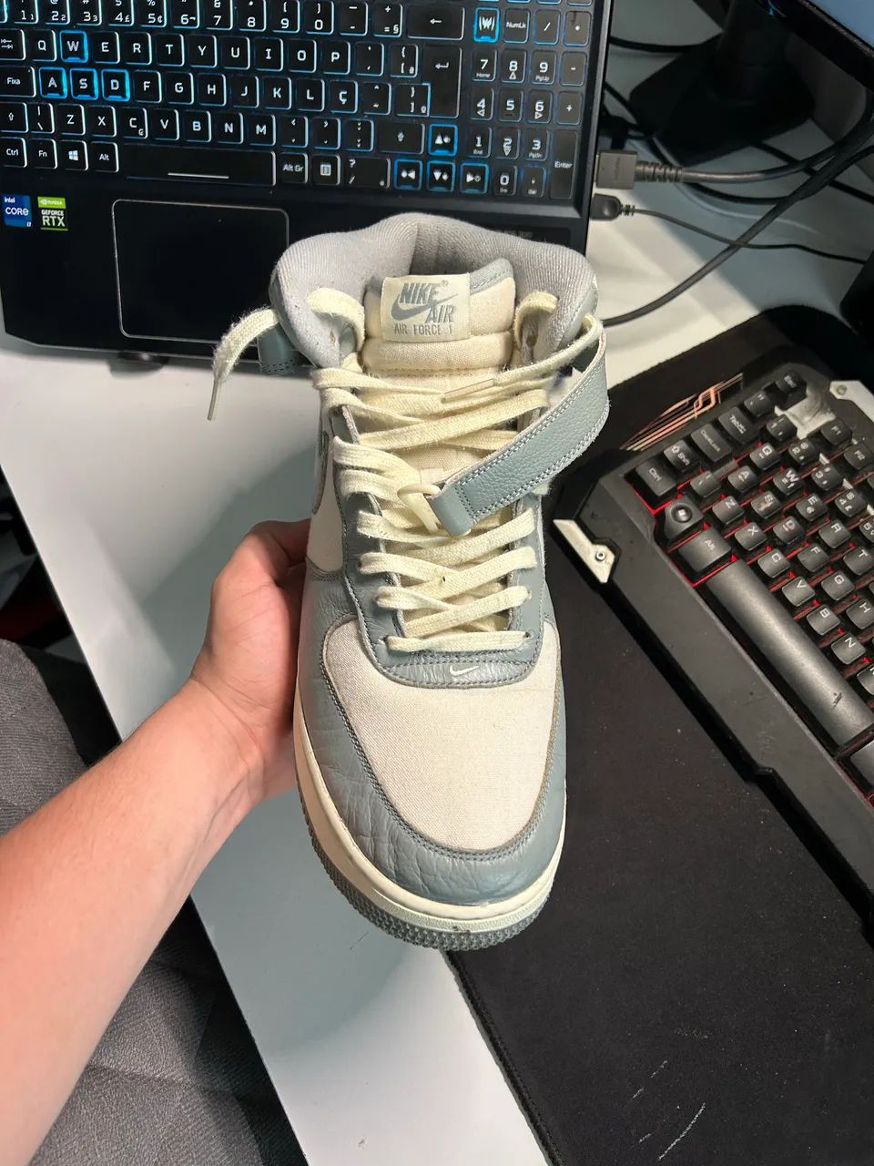 Nike Air Force 1 Mid Original Cinza 
