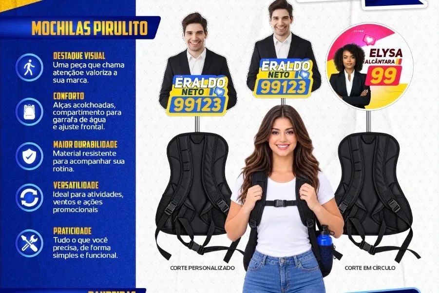 Mochila pirulitos personalizado é redonda 