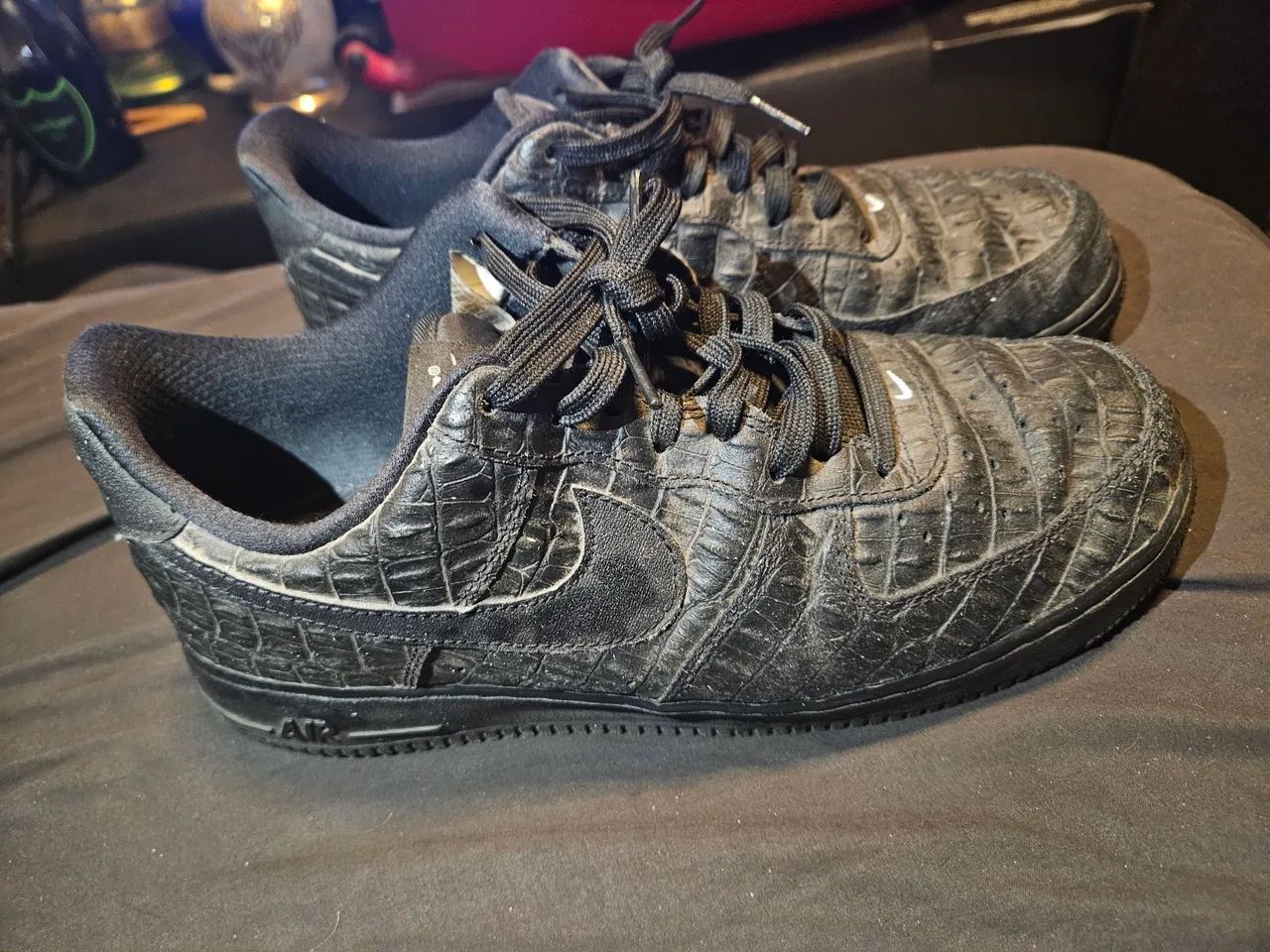 Tenis Nike Importado dos EUA Air Force 01 one Preto Croco - Foto 2