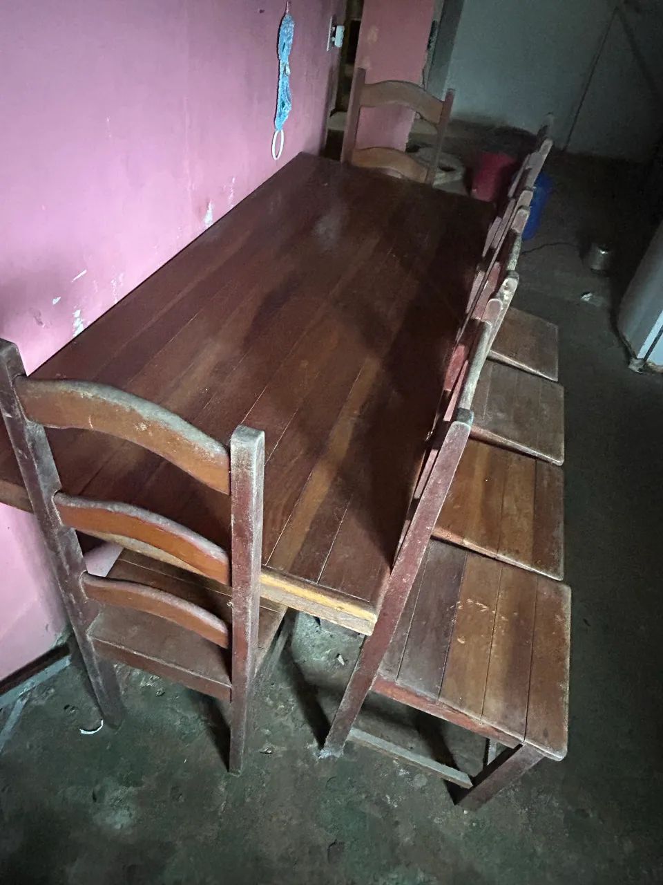 Mesa de Jantar em Angelim com 6 Cadeiras - Usada, em Bom Estado (10x sem juros) - Foto 2